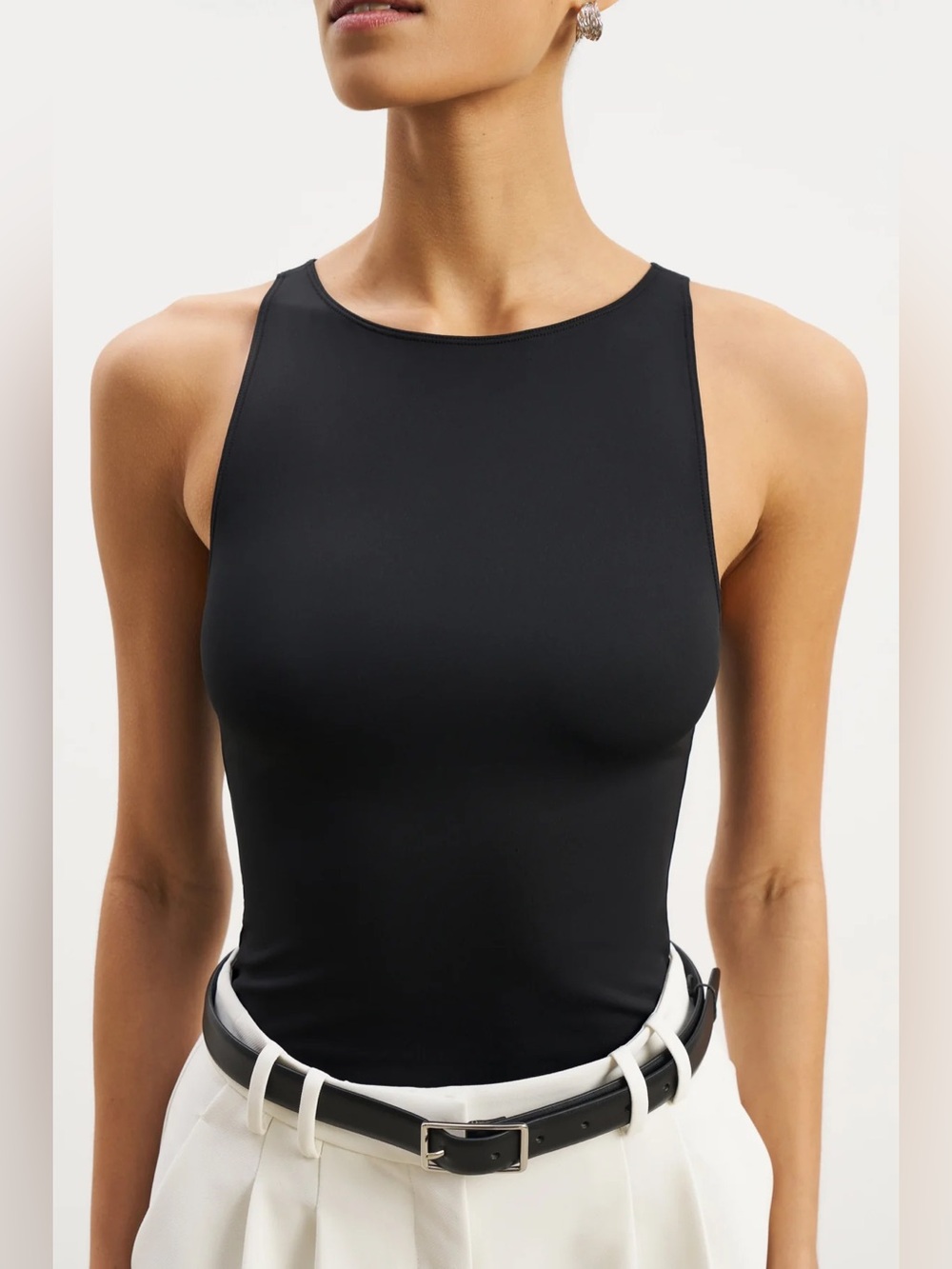 NWT! Because of Alice (boa.) BLACK BOAT NECK TANK TOP - Size M - Sold out!